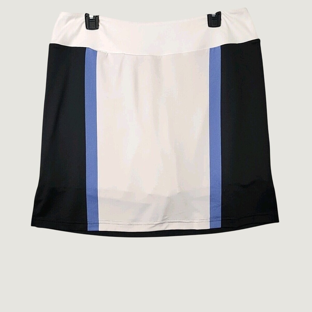 Golftini Skort Womens Medium‎ White Black Blue Stability Long Golf Tennis Skirt